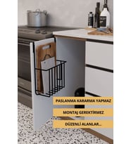 Siyah Çok Amaçlı Düzenleyici - Mutfak Dolabı Tezgah ve Evye Altı Kapak Askısı - Organizer