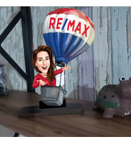 Kişiye Özel remax emlakcı  kadın Karikatür Ahşap Biblo