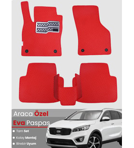 KİA SORENTO 5 KİŞİLİK (2015-2021) Uyumlu EVA Paspas Tam Set–Araca Özel,Kolay Montaj,Su Geçirmez