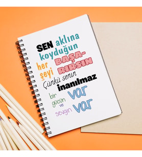 Aklına Koyduğunu Başarırsın Tasarımlı Defter