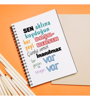 Aklına Koyduğunu Başarırsın Tasarımlı Defter