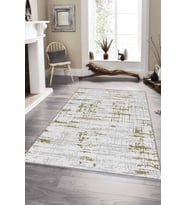 Yeşil Vintage Kaymaz Tabanlı Makinede Yıkanabilir Halı ES07 - 100 x 160 cm