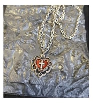 Gothic Cross Red Heart Kolye