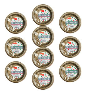 My-Ebi Altın Renkli Parti Davet Plastik Tabak - 17 Cm. - 25 Adetlik 10 Paket