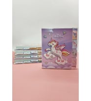 Unicorn Temalı A6 Not Defteri , Ayraçlı Ajanda - Pembe