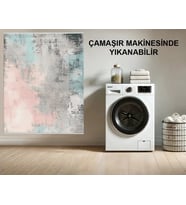 Makine Kaymaz Yıkanabilir Mavi Dokulu Salon Halısı Mutfak Halısı Koridor Halısı Yolluk 5708