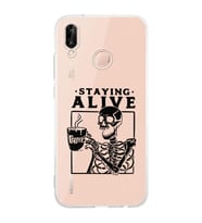 Huawei P20 Lite Uyumlu Baskılı Yumuşak Silikon Şeffaf Telefon Kılıfı