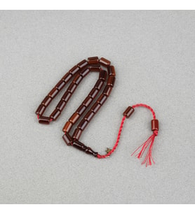 Omari Sıkma Kehribar Yumuşak Kesme Kesim Sistemli 7x10mm Tesbih