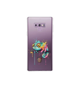 Samsung Galaxy Note 9 ile Uyumlu Splash Bukalemun Tasarımlı Şeffaf Silikon Kılıf
