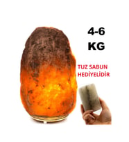 Doğal Çankırı Kayatuzu Tuz Lambası, 4-6 Kg, Sağlık ve Dekorasyon İçin (Krem)
