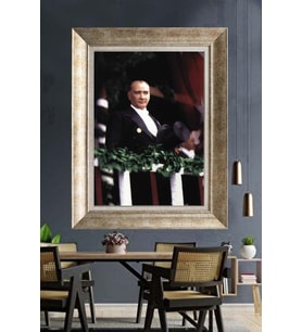 Gümüş Çerçeveli Atatürk Tablo za117