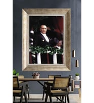 Gümüş Çerçeveli Atatürk Tablo za117