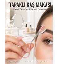 Kavisli Kaş Kirpik Düzeltici Bıyık Alma Taraklı Kaş Makası Yüz Bakım Seti Makas