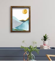 BK Gift Otel Odası Konseptli Doğal Masif Ahşap Çerçeveli Tablo 45x65cm-38