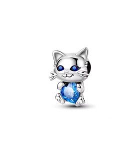 Fubena Mavi Taşlı Kedi Charm
