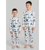 Time To FLY Beyaz Desenli Çocuk Pijama Takımı