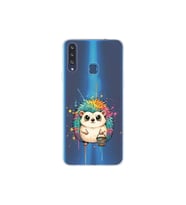 Samsung Galaxy A20S ile Uyumlu Splash Kirpi Tasarımlı Şeffaf Silikon Kılıf