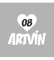 Kalpli 08 Artvin Araba Sticker siyah 20x15 CM (Beyaz)