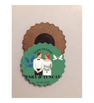 nişan hatırası ahşap magnet