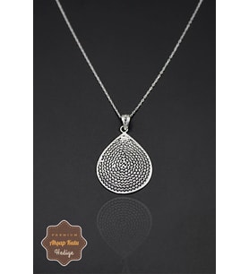 Damla Tasarım 925 Ayar Saf Gümüş Telkari Kadın Kolye 201023980