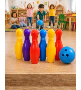 Eğlenceli Bowling Oyuncak Seti Çocuklar İçin Renkli Kuka Ve Top