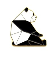Origami Hayvan Figürü Panda Geometrik Metal Yaka Çanta Süsü Rozet RZ372