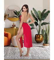 Yırtmaçlı , Relax , Şık , Günlük Yaşama Uygun Uzun Elbise - Karışık Renkli