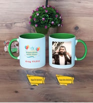 Doğum Günü Hediyesi Kupa Bardak Yeşil Fotoğraflı Arkadaşa Anneye Babaya Sevgiliye Kardeşe Hediye