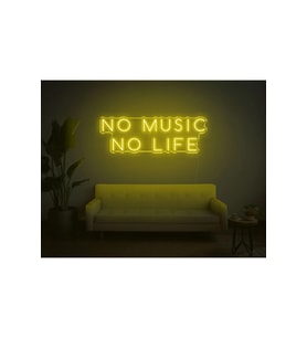 NO MUSİC NO LIFE Yazılı Neon Tabela