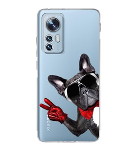 PrintiFy Xiaomi Mi 12 Lite ile Uyumlu 1mm Slim Fit Köpek 2 050e Baskılı Şeffaf  Kılıf