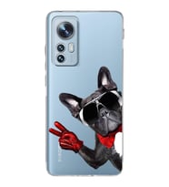 PrintiFy Xiaomi Mi 12 Lite ile Uyumlu 1mm Slim Fit Köpek 2 050e Baskılı Şeffaf  Kılıf