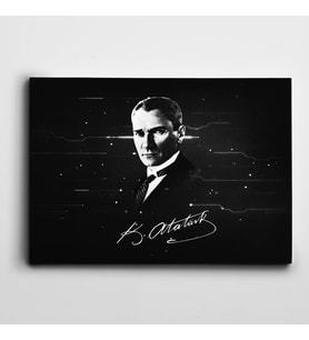 Atatürk ve İmza Kanvas Tablo