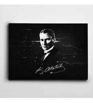 Atatürk ve İmza Kanvas Tablo