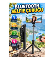 Kablosuz Bluetooth Selfie Çubuğu – 360° Döner Başlık, Katlanabilir ve Taşınabilir Tasarım