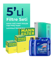 MANN Jeep Grand Cherokee 2.7 Dizel Filtre Bakım Seti Liqui Moly Motor Yağlı (1998-2006) 5 Li