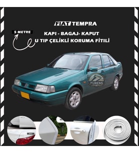 Fiat Tempra Oto Araç Kapı Koruma Fitili 5metre Parlak Beyaz Renk