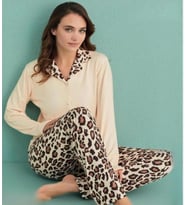 Mihra Kadın Gömlek Yaka TERMAL Pijama Takımı 14300/1 - 1 Adet (Sarı)