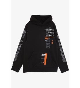 Breeze Girls & Boys Erkek Çocuk Sweatshirt Kapüşonlu Kanguru Cepli 9-14 Yaş, Siyah