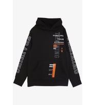 Breeze Girls & Boys Erkek Çocuk Sweatshirt Kapüşonlu Kanguru Cepli 9-14 Yaş, Siyah