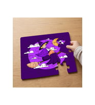 Uçan Süpürgeli Cadı Tasarımlı 24 Parça Ahşap Çocuk Puzzle MPK0621