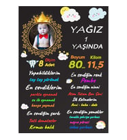 1 Yaş Anı Panosu Afiş,Karşılama Panosu Branda Prens hdts1007-