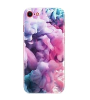 Apple iPhone 5 6 7 8 Plus Se XR Kılıf Desemli Silikon Pink Cloud 1305