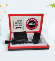 BK Gift Kişiye Özel Dünyanın En İyi Babası Tasarımlı Mesajlı Kutuda Cüzdan Kravat Çakmak ve Kalem Hediye Seti-7