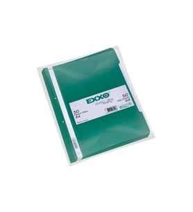 Exxo Telli Dosya Plastik A4 Yeşil Telli Dosya (50 Li Paket)