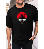 Unisex Itachi Uchiha Baskılı T-shirt (Siyah)