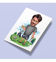 Kişiye Özel Golf ve Tatil Karikatürlü Tebrik Kartı