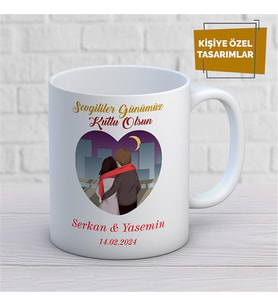 Kişiye Özel İsim Yazılabilir Sevgi Temalı Kupa Bardak