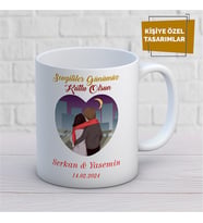 Kişiye Özel İsim Yazılabilir Sevgi Temalı Kupa Bardak
