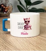 Kişiye Özel Sarcasm Expert Hediye Lüks Fincan Sevgiliye Hediye (Mavi)
