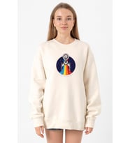 Star Trek Discovery Retro Ship Ekru Kadın 2ip Sweatshirt